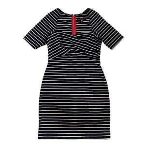 Miss Sixty Vintage 2000s Y2K Navy Blue Stripe Dress Size 8 Pin Up Sweetheart